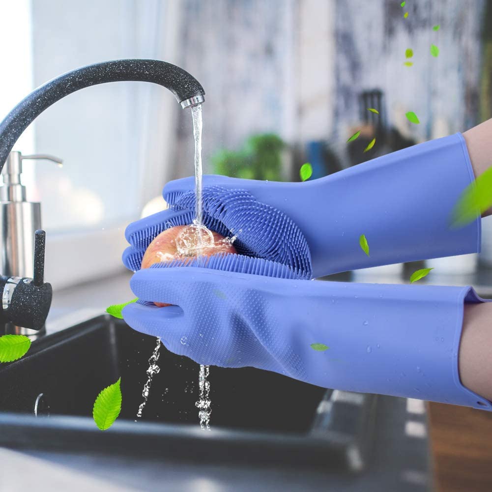 All-in-One Silicone Cleaning Gloves – 2pcs Random Color