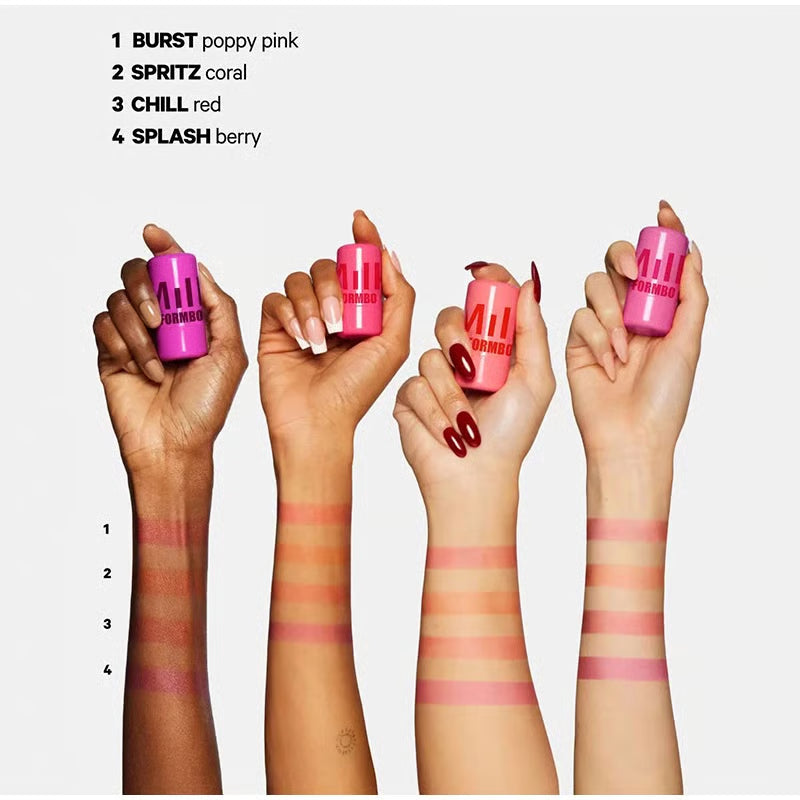Water Jelly Tint Lip Cheek Blush Stain Pack Of 4Pcs