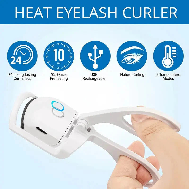 Electric USB Rechargeable Eyelash Curler With 2 Level Temp Quick Heating