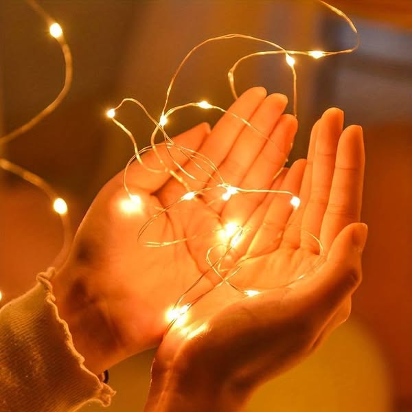 1 Piece 30 led 3 Meter Length Cell Operated Enchanting home decor LED Fairy Lights,Warm White Copper Wire Starry Sky String Lights for Bedroom, Party, Wedding Decor,indoor room decor lights