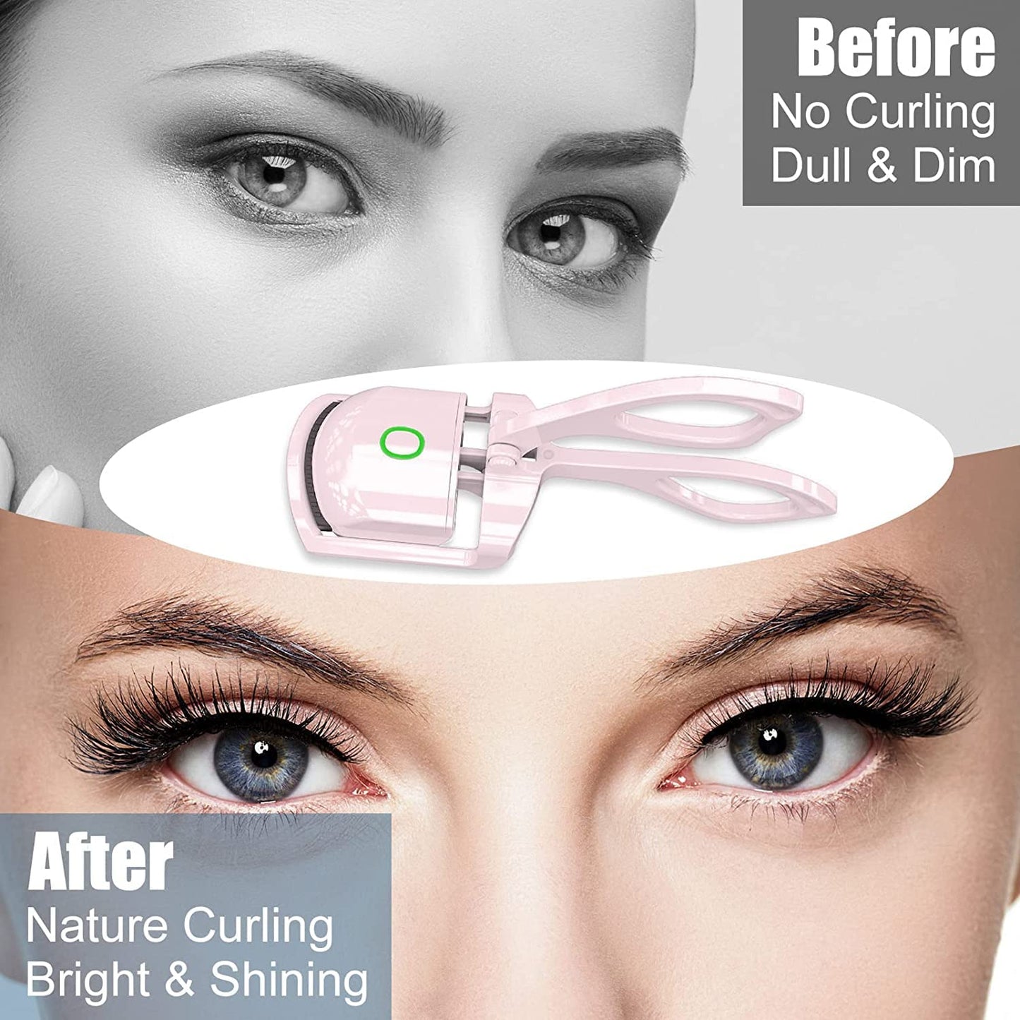 Electric USB Rechargeable Eyelash Curler With 2 Level Temp Quick Heating