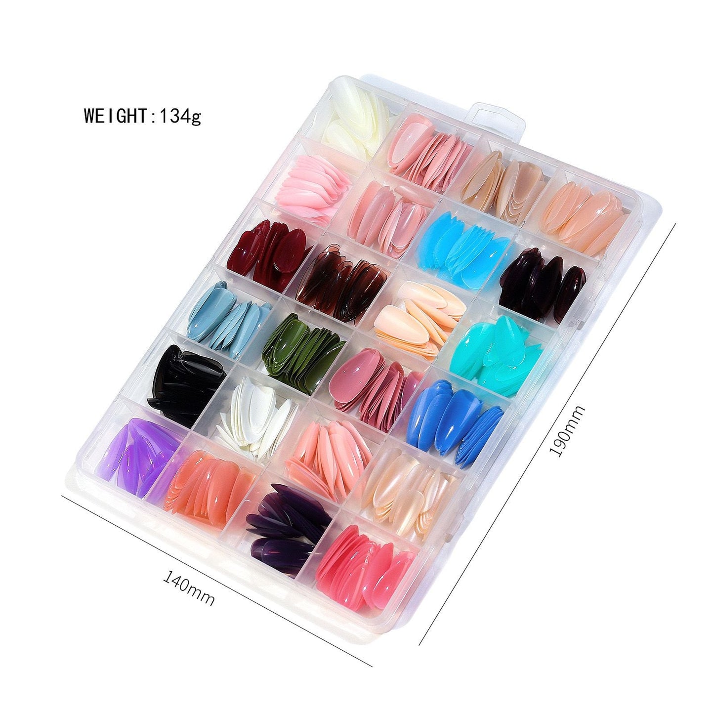 576Pcs False Nails Tips Short Coffin Almond French Artificial Nails Box (with Free Nail Jelly Glue Sticker + Nail Glue)