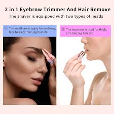 2 in 1 Electric Rechargeable hair Remover Trimmer For Women