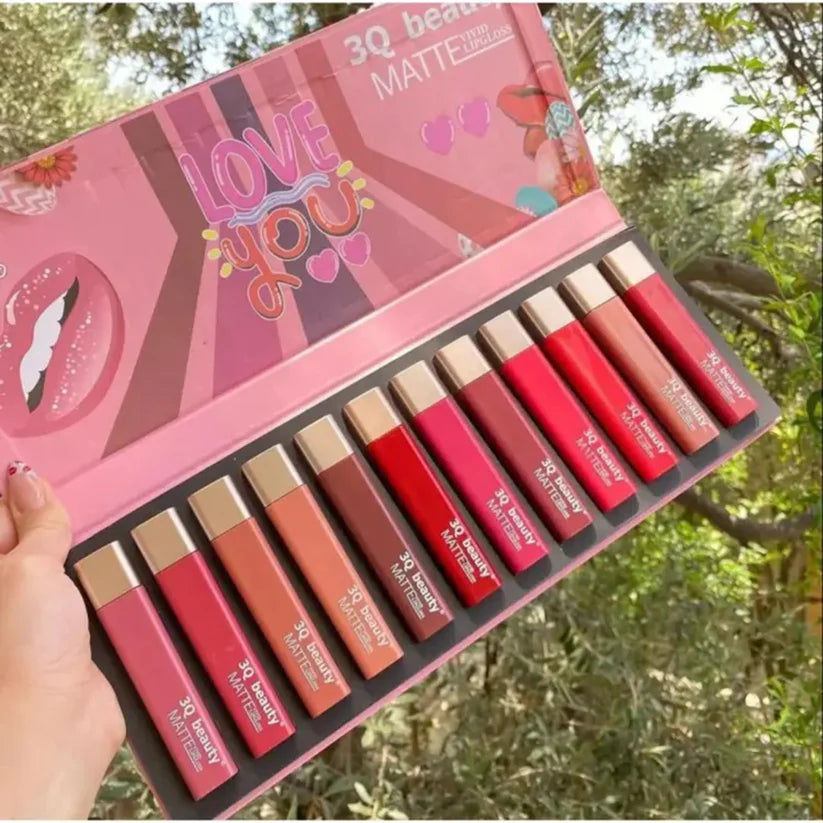 3Q Beauty Lip Gloss Mat Ultra HD 12PCS Tray