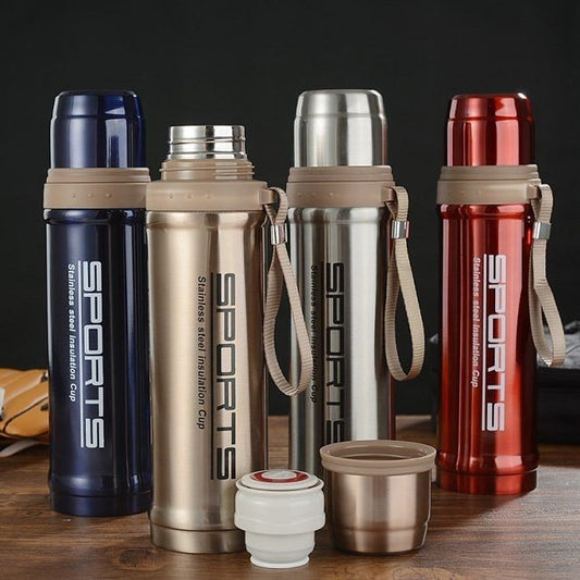 Stainless Steel Sports Water Bottle – Hot & Cold Thermos Flask 750ml – Leakproof Travel Bottle for Gym, Office, School & Outdoor Use