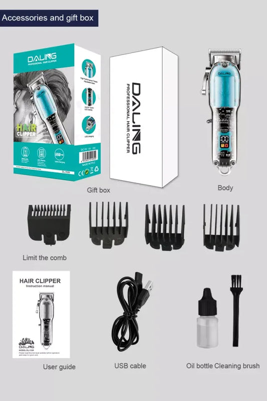 Daling New Full Transparent Visible Body Hair Cutting Machine Cordless Shaver Trimmers Barber