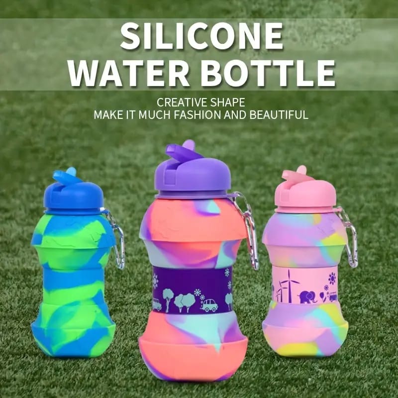Silicone Foldable Water Bottle approx 550ml