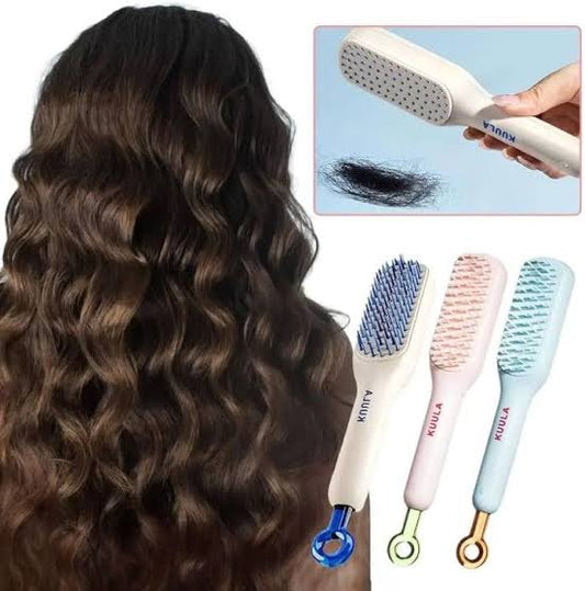 Telescopic Self Cleaning Hair Brush With Box