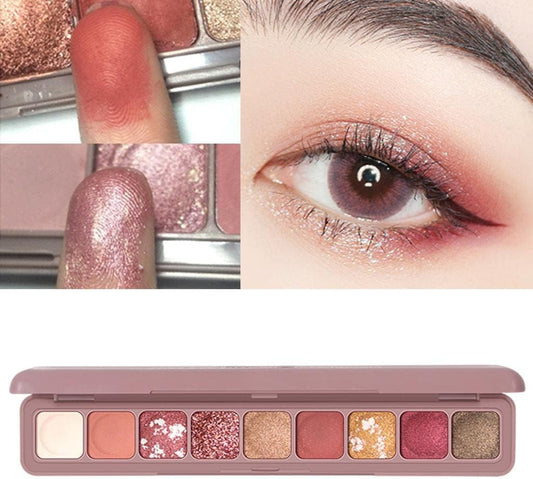 COLOR SIGN 9 Colors Glitter Eye Shadow Palette Shimmer Makeup High Pigment Eyeshadow