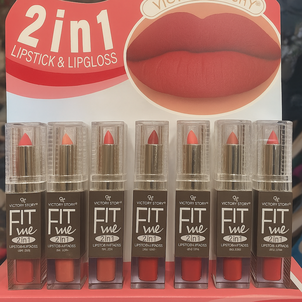 Victory story 2in1 lipstick plus matte gloss 6 Pcs