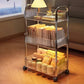 3-Tier Clear Acrylic Storage Cart with 360° Swivel Wheels - Durable, Space-Saving Design for Home
