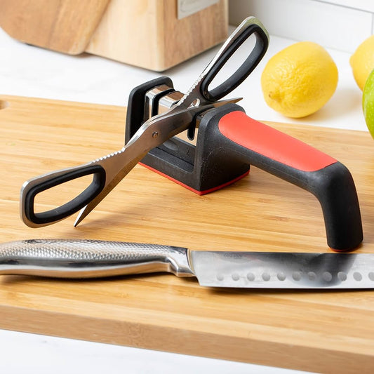 Professional  Knife Sharpener - Tungsten Steel, Diamond & Ceramic Sharpening Stones for Kitchen Knives