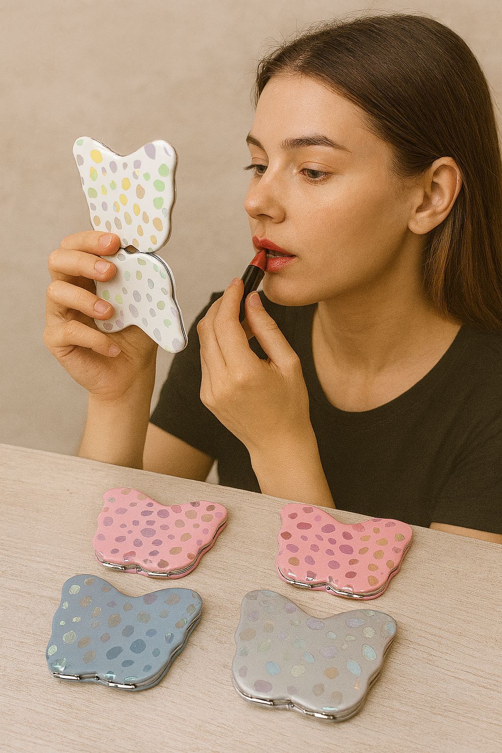 Pocket Mirror  ( Random Designs / Random Colors )