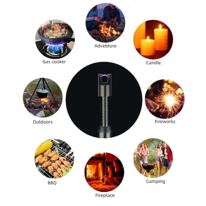 USB Rechargeable Flameless Arc Lighter Flexible and Windproof for Candles, Hiking, Camping, Kitchen, Fireplaces