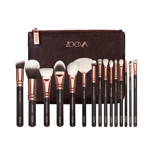 Zoeva 15 Pcs Rose Golden Complete Makeup Brush Set