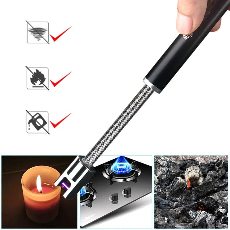 USB Rechargeable Flameless Arc Lighter Flexible and Windproof for Candles, Hiking, Camping, Kitchen, Fireplaces