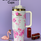 40oz Stainless Steel Stanley Printed Flower Tumbler