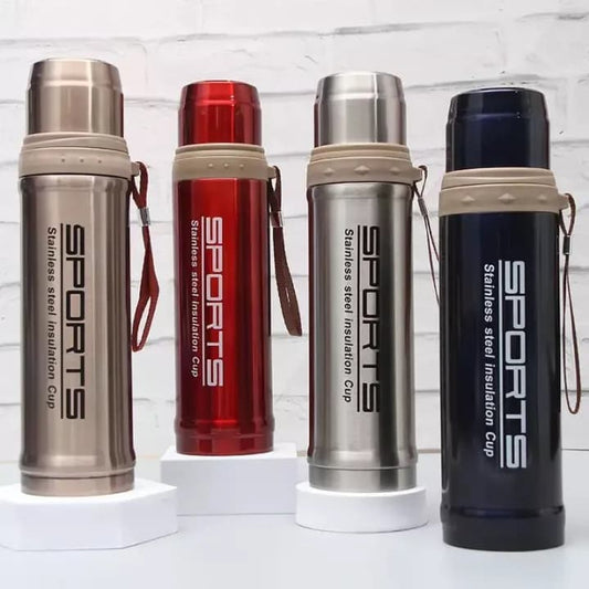 Stainless Steel Sports Water Bottle – Hot & Cold Thermos Flask 750ml – Leakproof Travel Bottle for Gym, Office, School & Outdoor Use