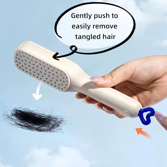 Telescopic Self Cleaning Hair Brush With Box