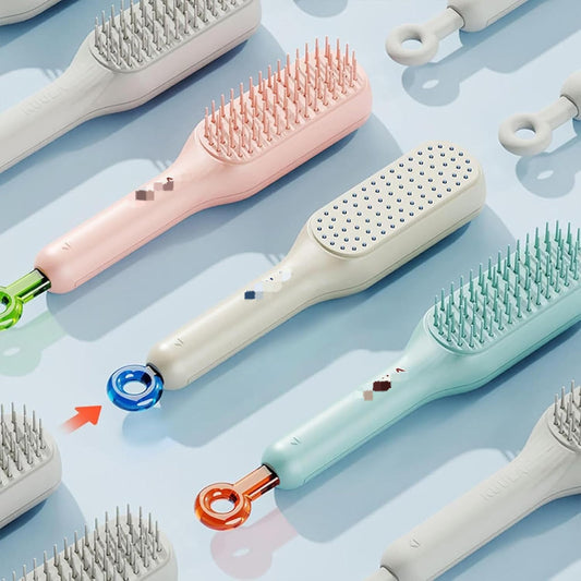 Telescopic Self Cleaning Hair Brush With Box