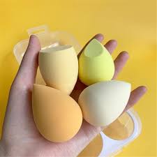 4pcs Makeup Blender Cosmetic Puff Makeup Sponge  With Storage Box