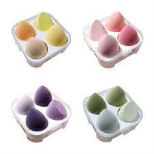 4pcs Makeup Blender Cosmetic Puff Makeup Sponge  With Storage Box