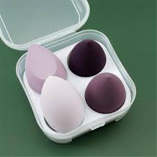 4pcs Makeup Blender Cosmetic Puff Makeup Sponge  With Storage Box