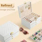 The 3 Layer Jewelry Organizer features three distinct layers, each designed to accommodate various types of jewelry