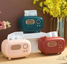 Multifunctional Cute Retro Radio Model Tissue Box