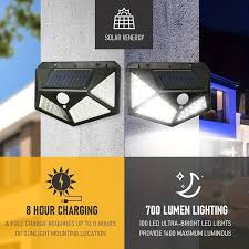 100 LED solar motion charging Induction Light source Motion sensor  Wall Lamp Solar Wall Light
