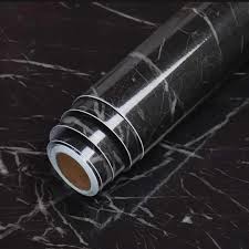 White / Black Marble Texture Design PVC Waterproof Sheet (60cmx200cm)