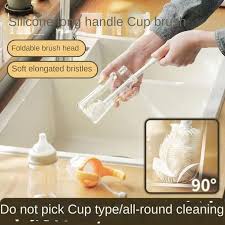 Soft Silicone Bottle Brush – Long Handle, Foldable & Multifunctional