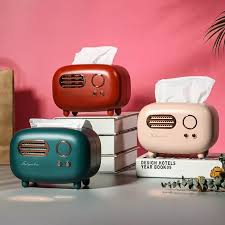 Multifunctional Cute Retro Radio Model Tissue Box