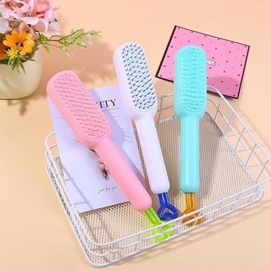 Telescopic Self Cleaning Hair Brush With Box