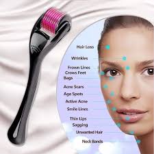 Derma Roller for skin, Hair & beard - Women and Men Titanium Microneedling Roller for Face & Scalp,  safe & easy  to use