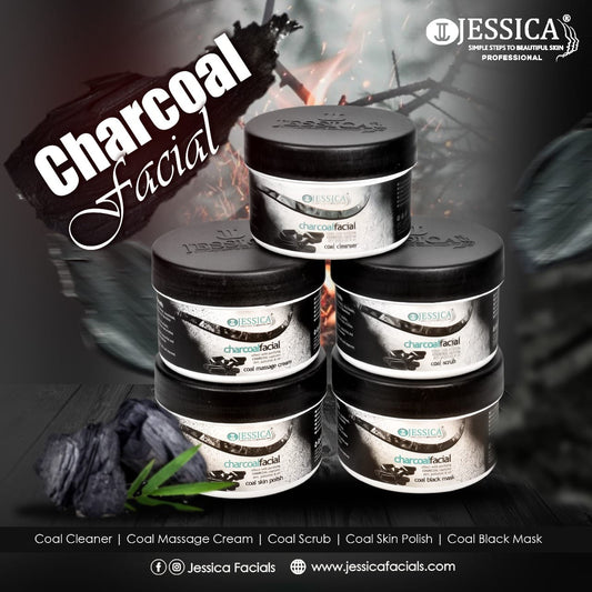Jessica 5step charcoal facial 500ml jar set